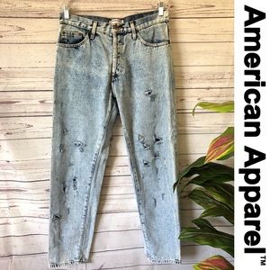 American Apparel • High Waist Mom Acid wash jeans
